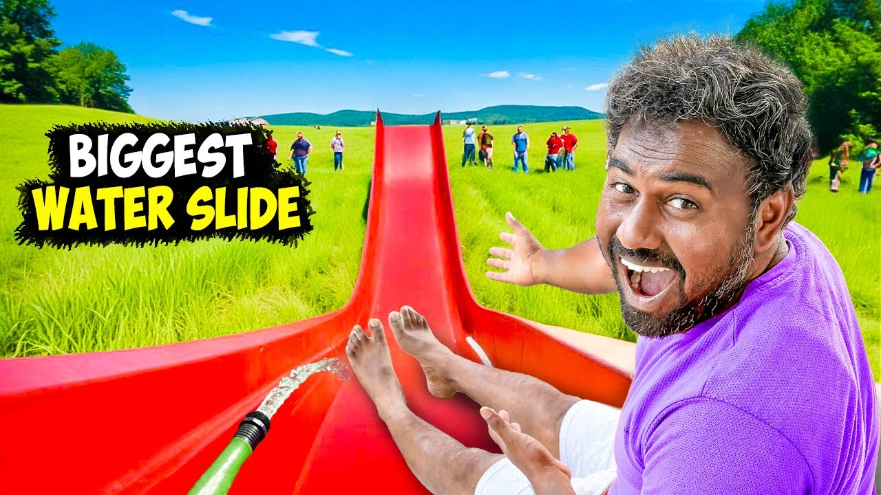 We Made India's Biggest Pond ( கண்மாய் ) Water Slide | Mad Brothers