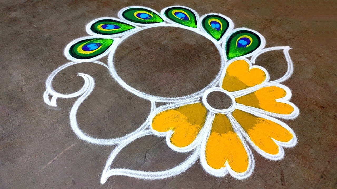 Newyear 2026 special mayilkolam|Newyear Beautiful rangoli|newyear peacock rangoli|Amazing rangoli
