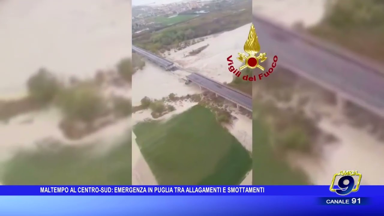 Maltempo al centro sud, emergenza in Puglia tra allagamenti e smottamenti