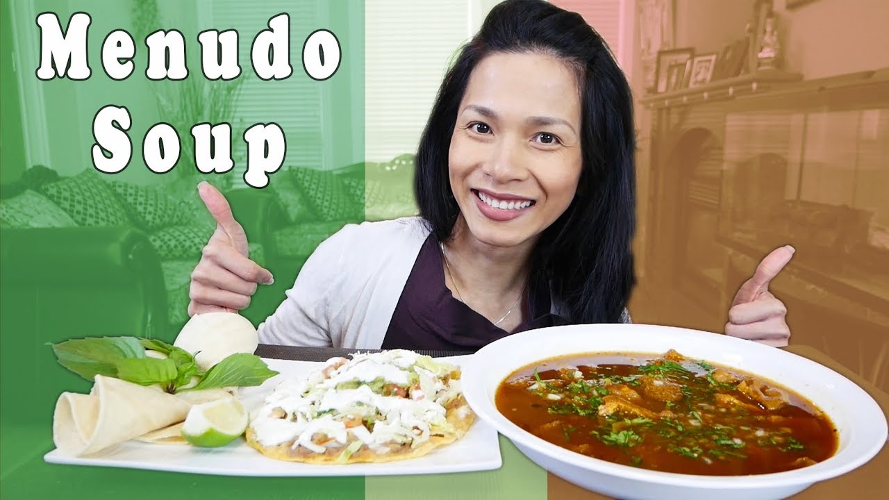 Mexican Food Mukbang | MENUDO TRIPE SOUP with Shrimp Tostadas