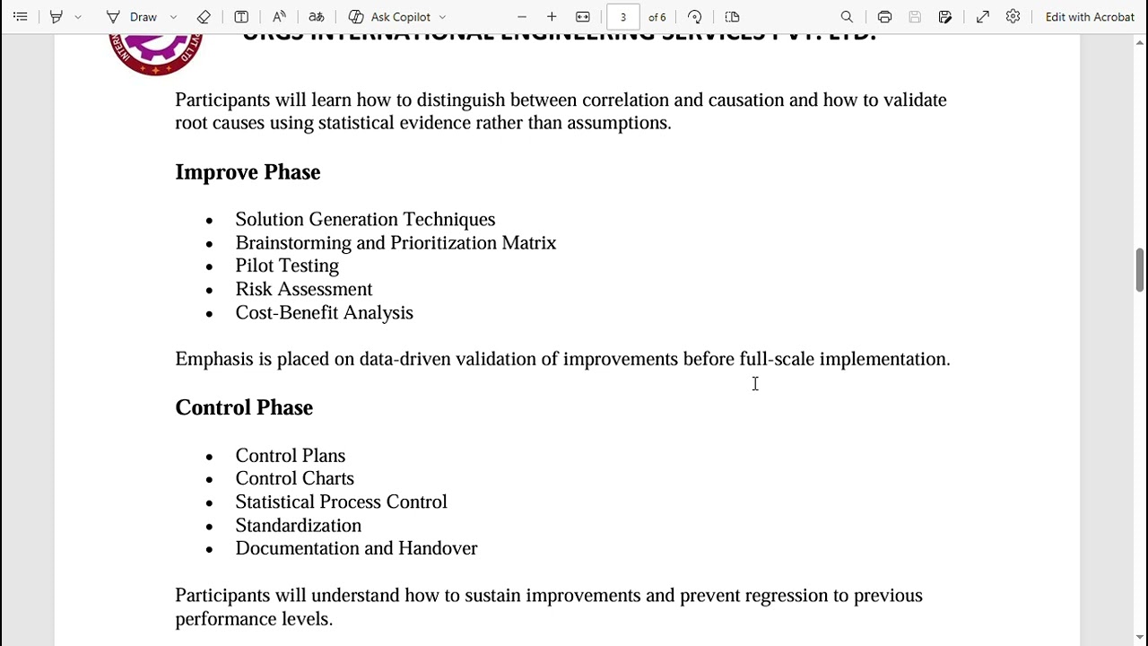 Six Sigma Technical Overview   URGS International