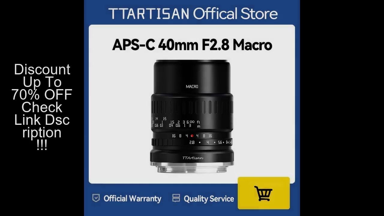 TTArtisan 40mm F2.8 Macro Lens for Sony E Mount a6600 Fujifilm XT4 XA XE X-Pro Canon M50 Panasonic O