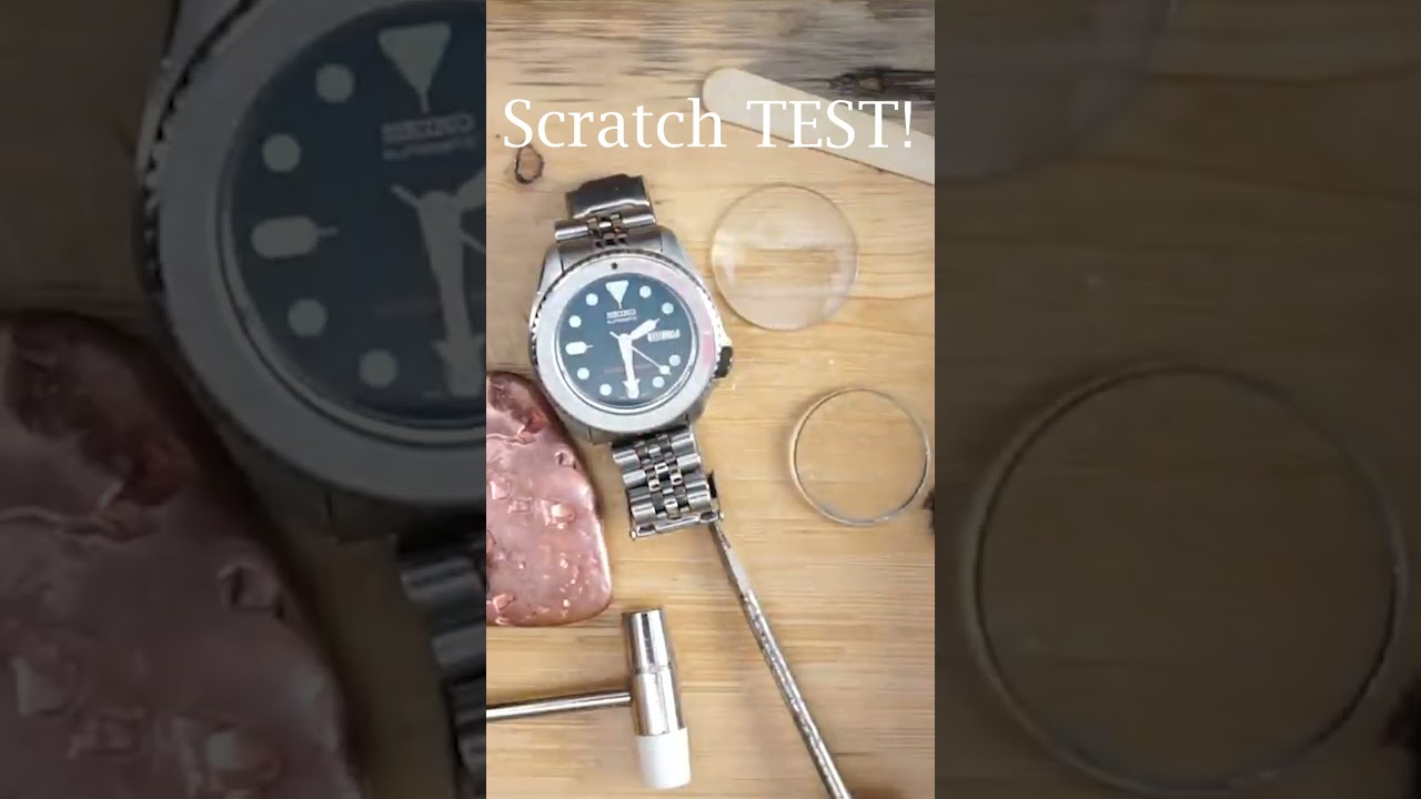 Scratch Test Sapphire Vs Seiko Hardlex Mineral Crystal Watch Glass Comparison Which is best #shorts