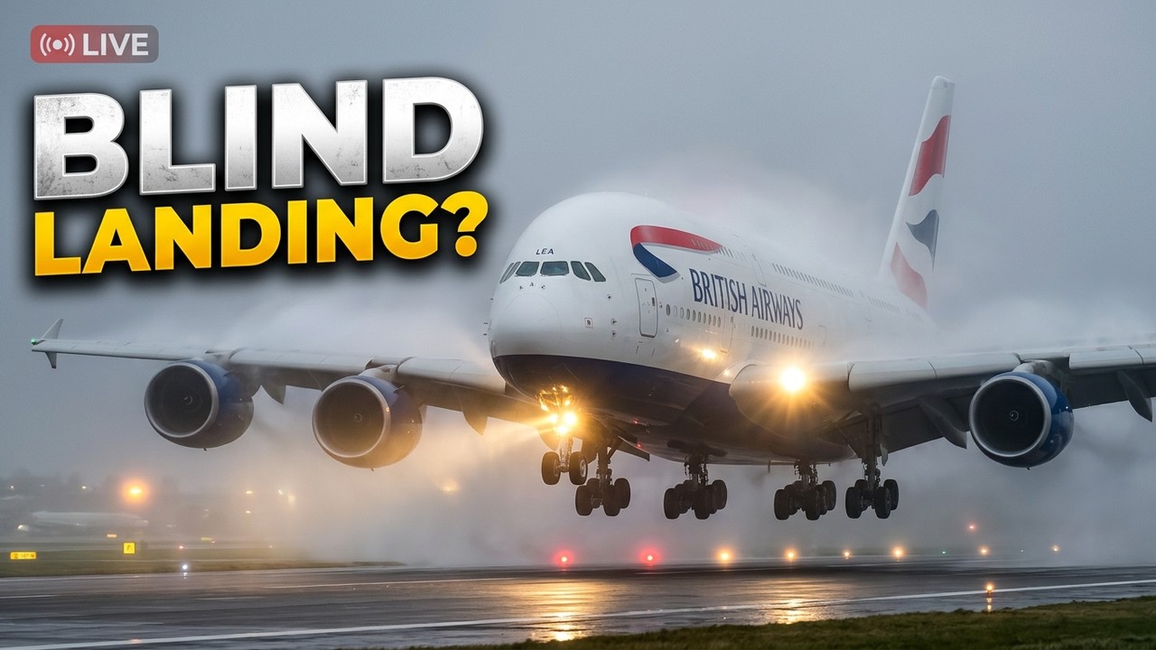 🔴 LIVE London Heathrow Plane Spotting ✈️ Foggy Landings & Aircraft Arrivals