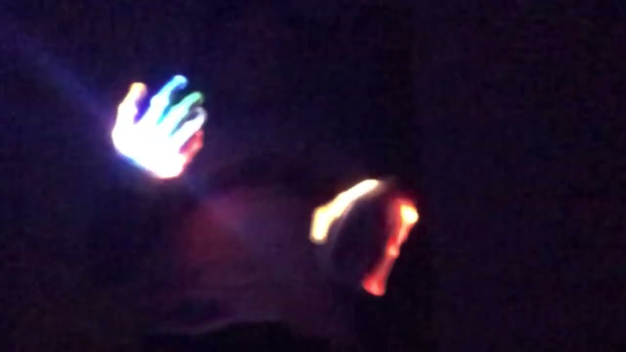 World on fire LED glove light show