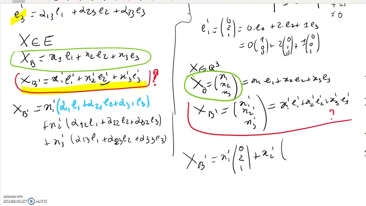 about the transformation matrix, change of variables formula  X = P X'