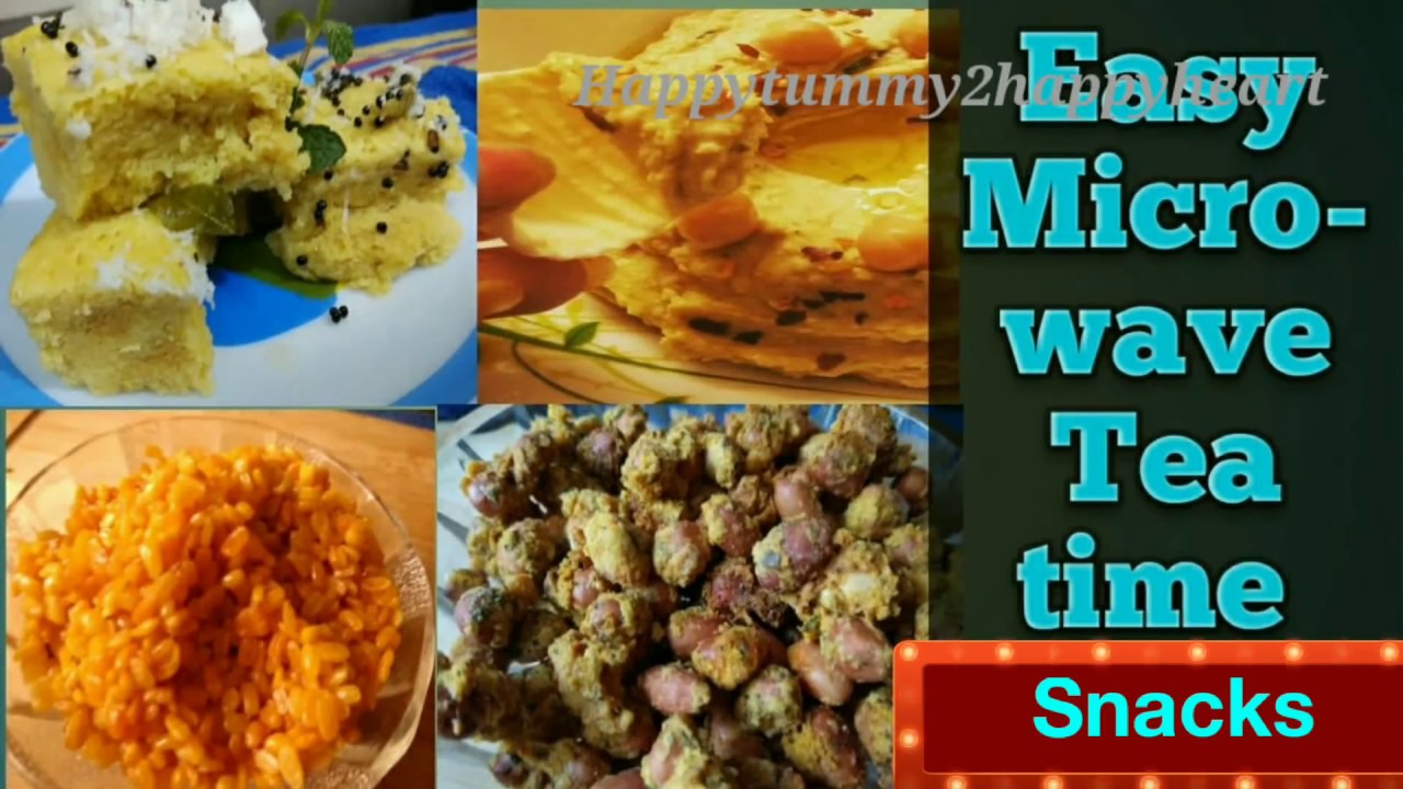 Quick 4 Microwave Snacks|Easy Tea-time Snacks in Microwave|Microwave Recipes in Hindi|Roasted snacks