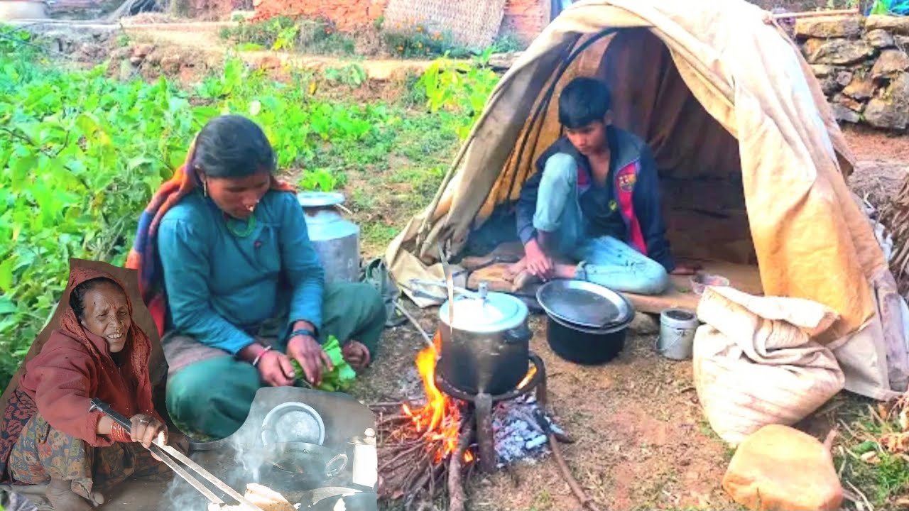 authentic cooking in nepali village | cooking & eating in village kitchen