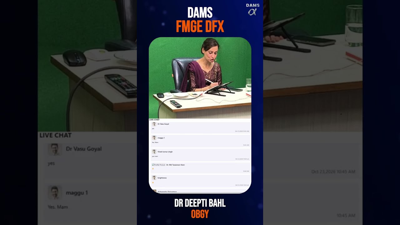 DFX revision by Dr. Deepti Bahl, OBGY, as we bring you the DFX Course ONLINE on the DAMS &alpha; App! 📱✨