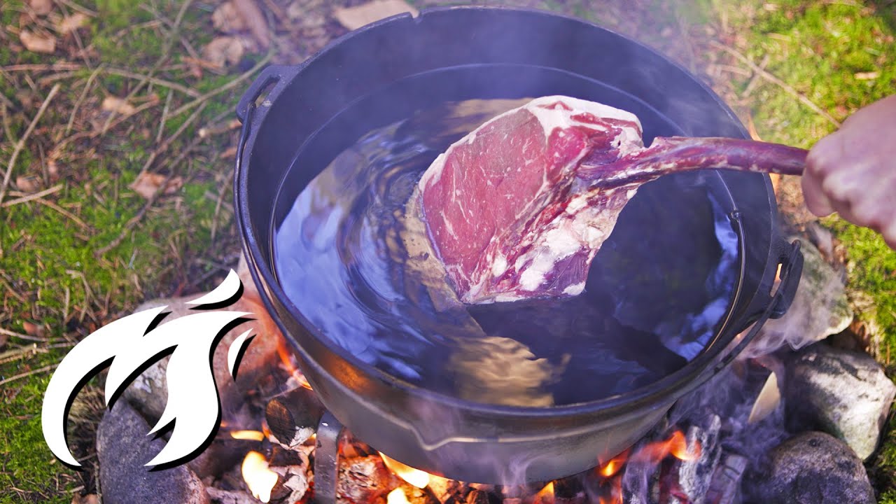 Mein GRÖßTES Steak im Wald frittiert 😳 Fire Kitchen & @Guga Foods 🔥