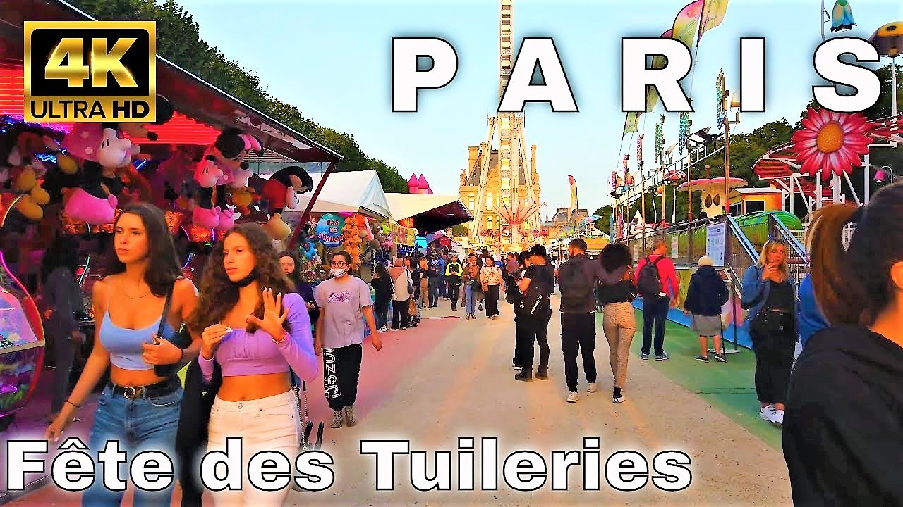 【4K】🇫🇷Evening Walk in Paris La Fête Foraine des Tuileries 2021