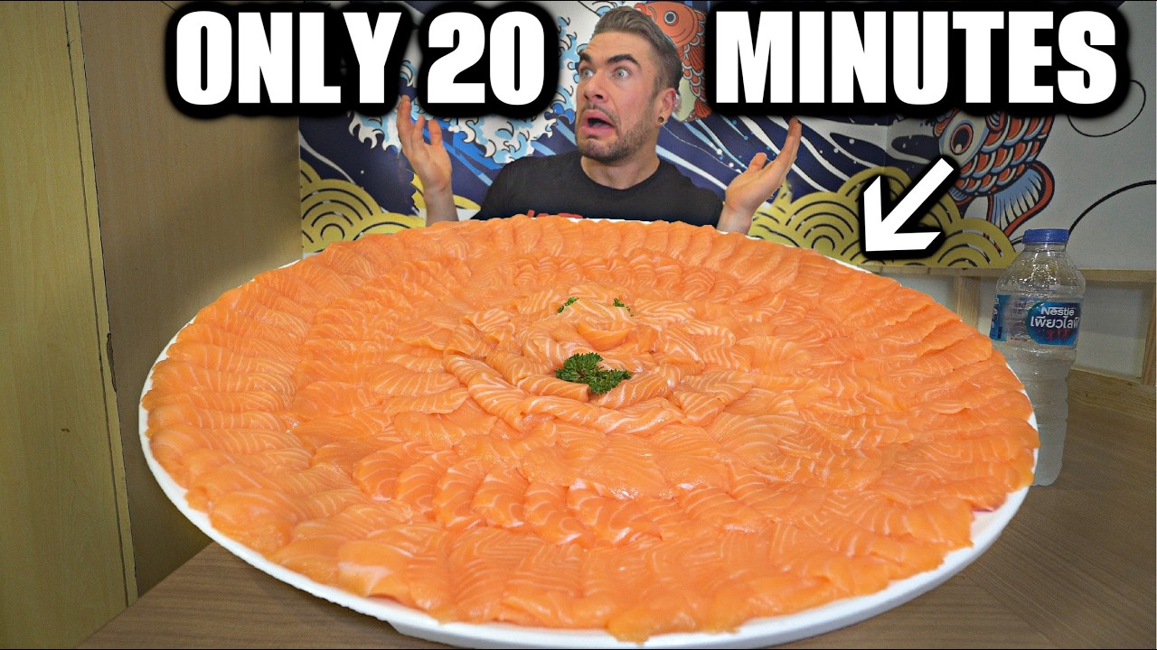 The IMPOSSIBLE 8LB SALMON SUSHI CHALLENGE THAT COSTS ฿5000 IF FAILED.. JOEL HANSEN