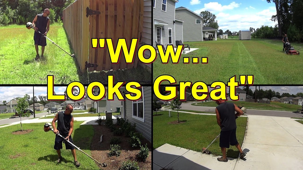 Cutting Grass - Manicure a New Lawn Service Client's Property #SideHustle