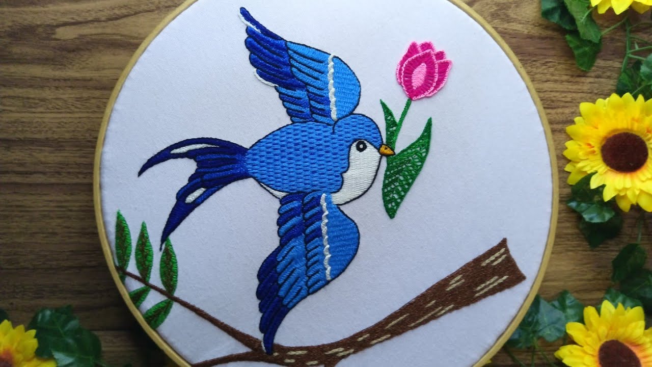 Cómo bordar aves 🐦🐦 tutorial paso a paso !!!!