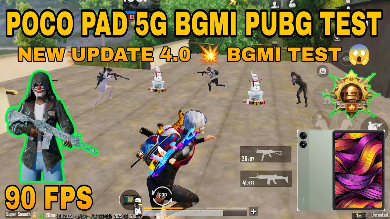 🚀 POCO Pad 5G BGMI/PUBG Test 💥 | 90FPS Smooth + Extreme | New Update 4.0