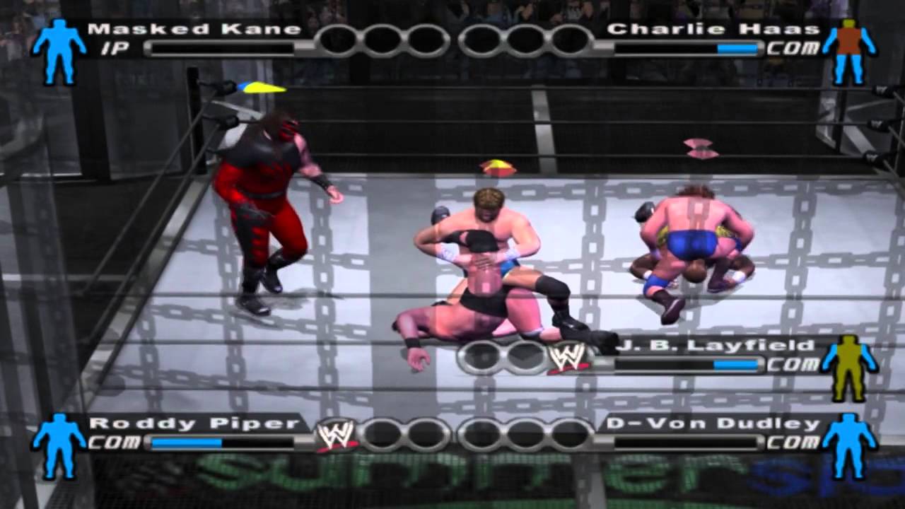 WWE: Smackdown vs Raw (PS2) walkthrough - Elimination Chamber
