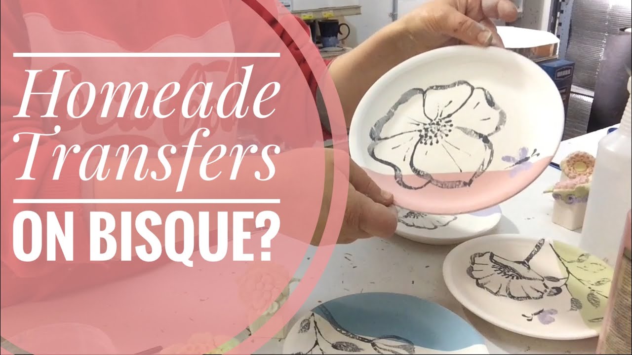 Making Homemade Underglaze Transfers and applying them to Bisqueware, Handmade Dishes, Pottery Vlog