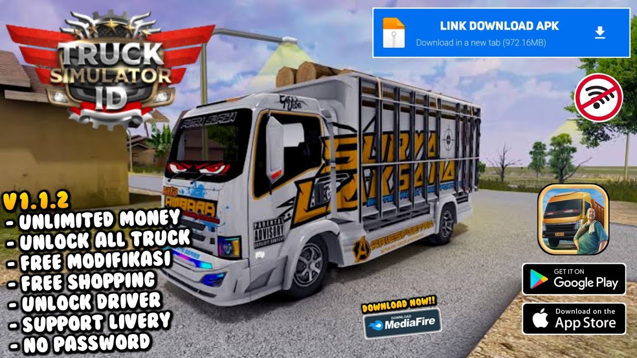 Truck Simulator Indonesia Mod Apk v1.1.2 Terbaru 2025 Unlimited Money & Unlocked All Truck