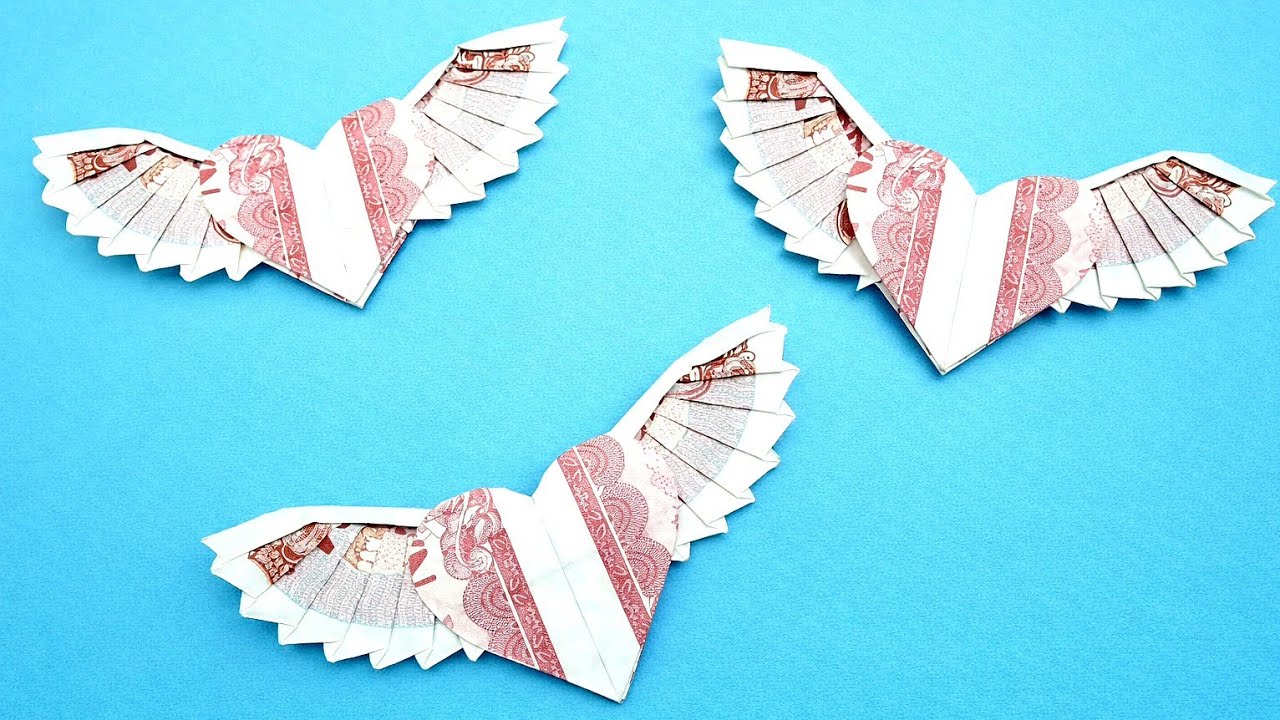 Phong Tran Origami | Money size 1x2 | Winged Heart | Money Origami