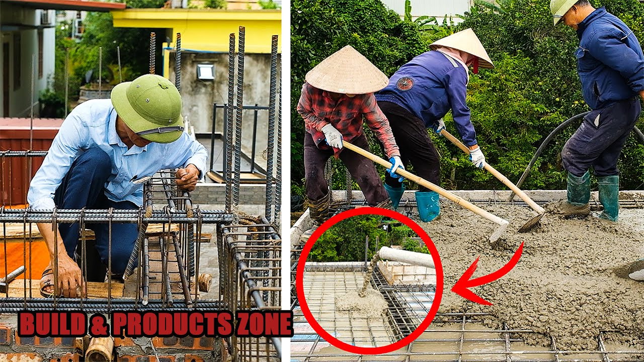 Complete Process of Pouring a Safe & Durable First-Floor Roof Concrete