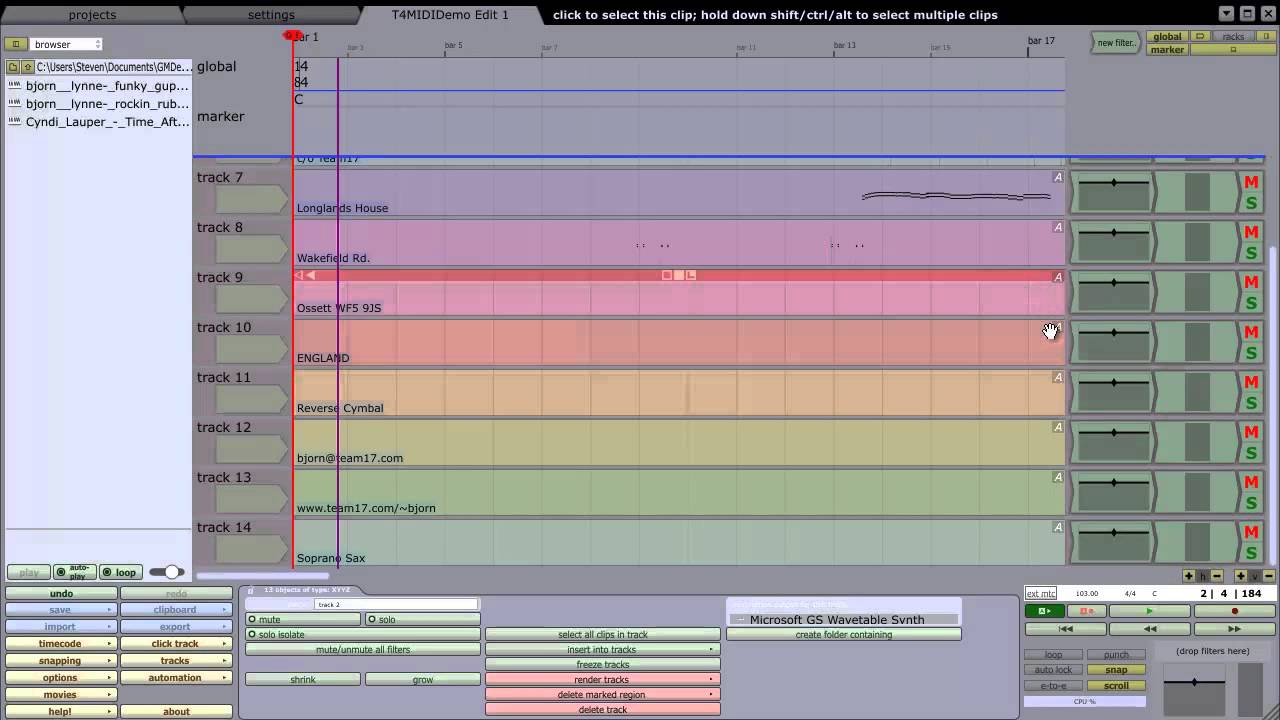 Setting Up SFZ+ Soundfont Player for General MIDI in Tracktion Version 4
