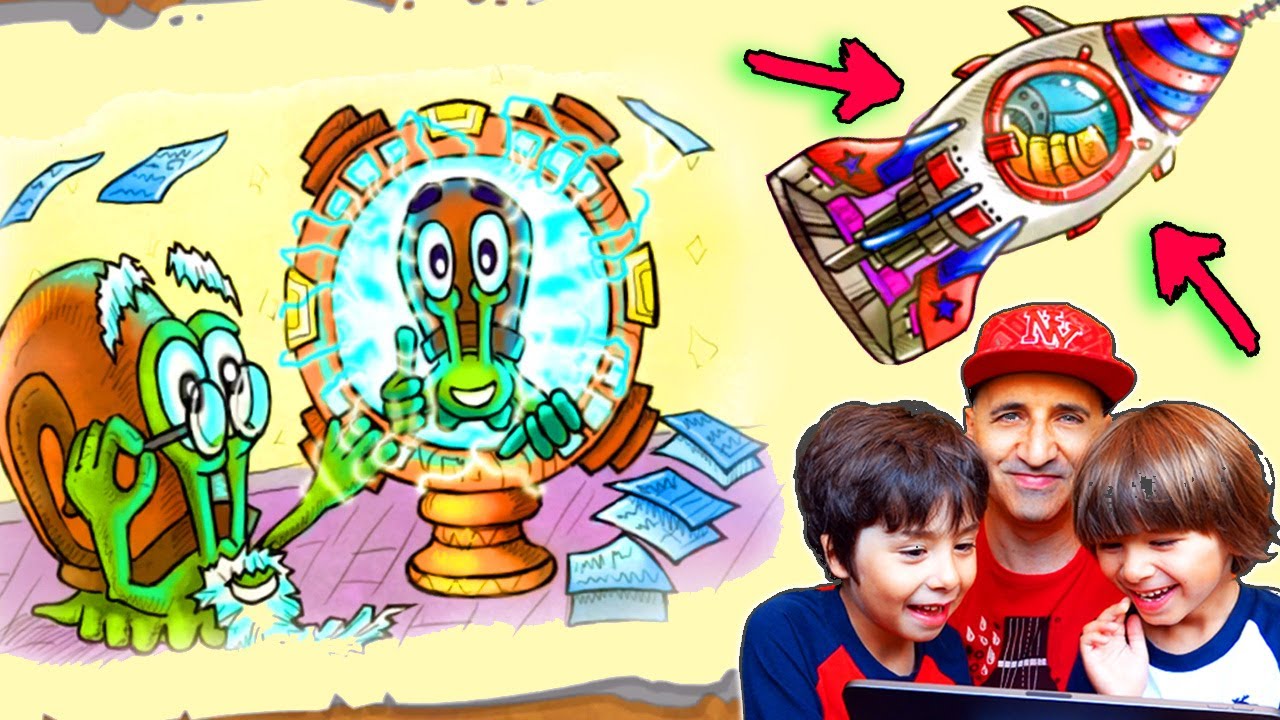El Caracol BOB vuelve de EGIPTO y se va al ESPACIO !! Snail Bob con Dani y Evan