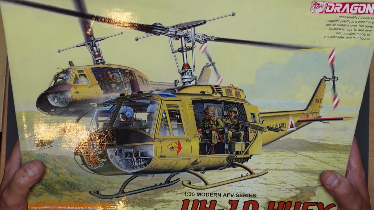 A pair of Hueys and 1/32 vs 1/35 size comparison