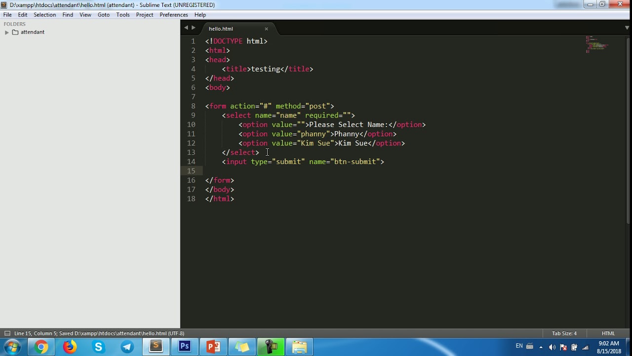 HTML | how to require field on select option in HTML?