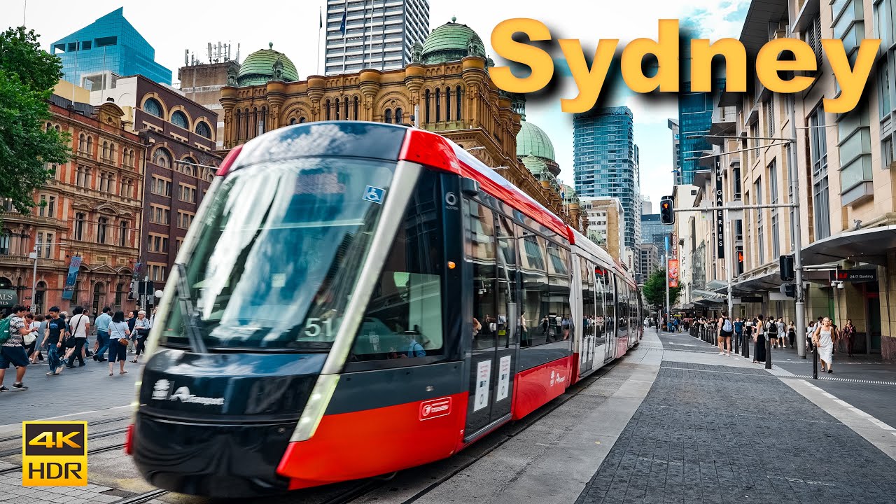 Sydney Australia Walking Tour - Central to Town Hall | 4K HDR