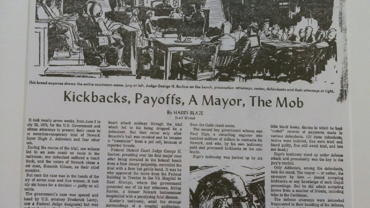 Marking 45th Anniversary of Corruption Trial of Newark Mayor Hugh Addonizio