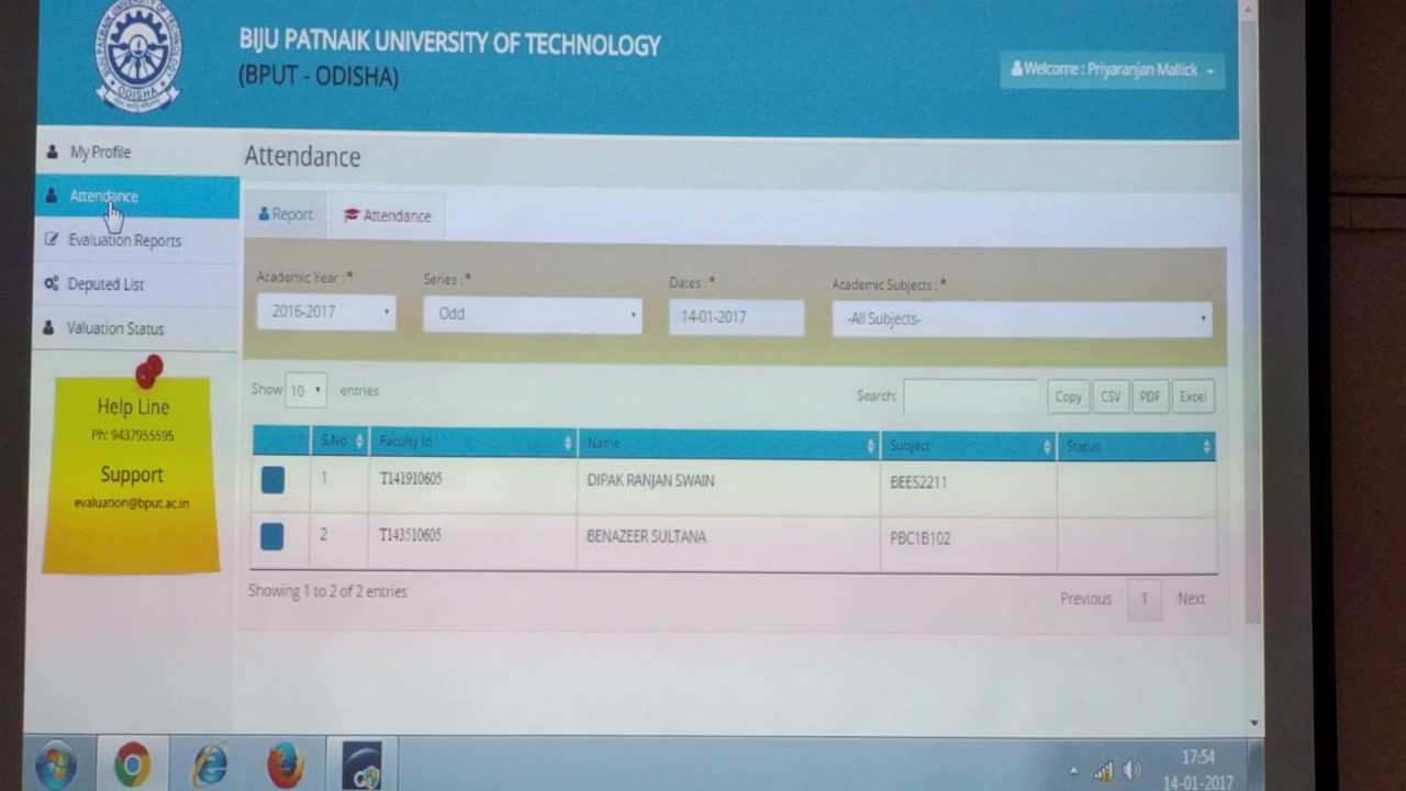 BPUT EVALUATION PORTAL FEATURES PART_2_2017