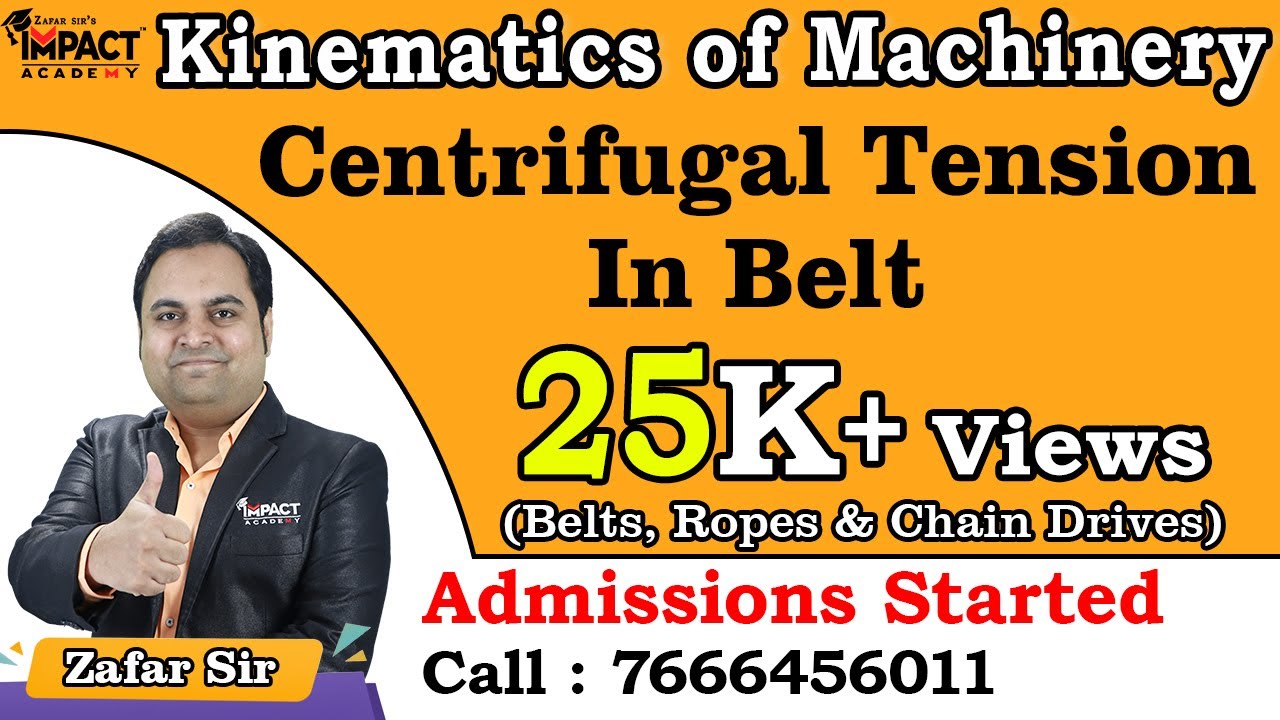 Centrifugal Tension In Belt | Belts, Ropes & Chain Drives | Kinematics of Machinery #engineering