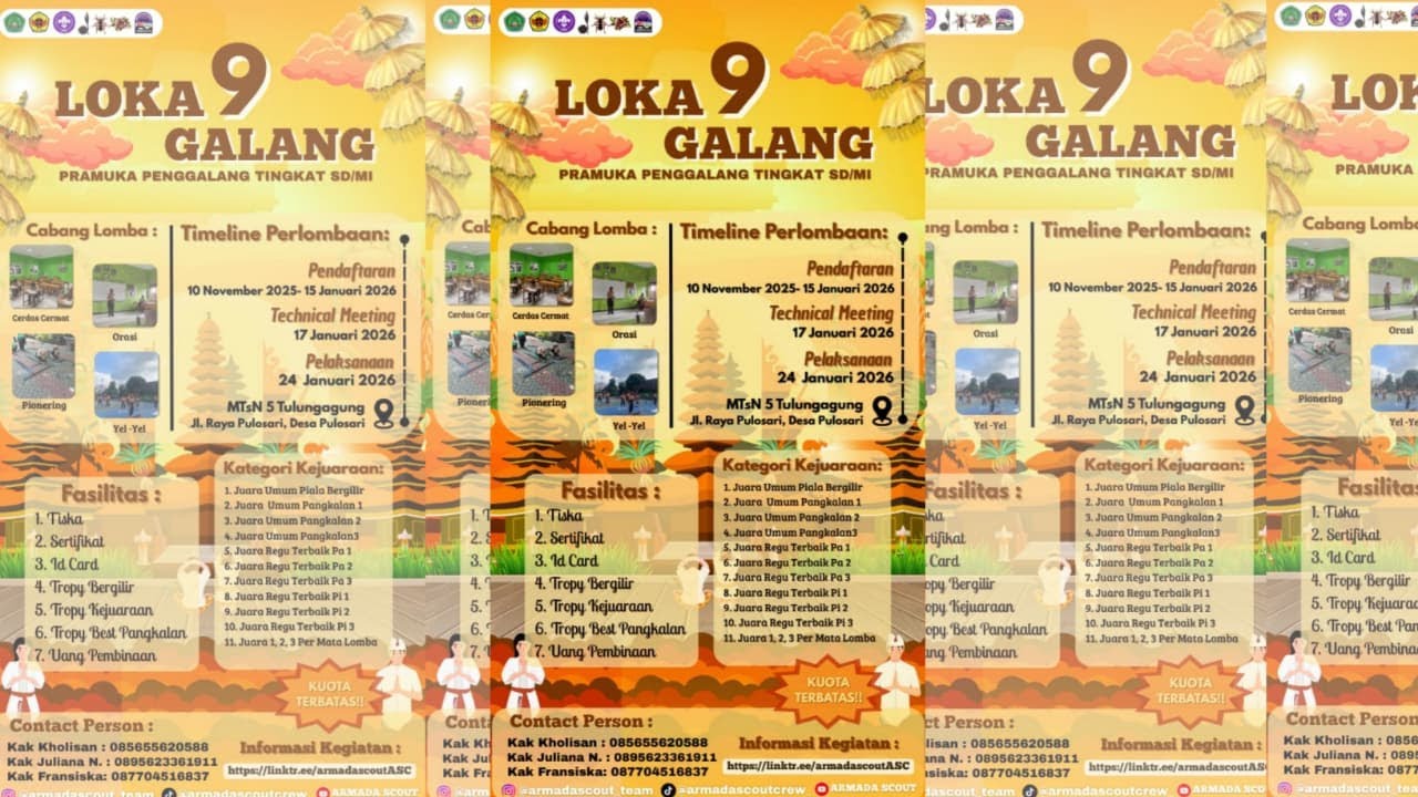 LIVE STREAMING l LOKA GALANG PRAMUKA PENGGALANG - Tingkat SD / MI - Di MTs N 5 Tulungagung