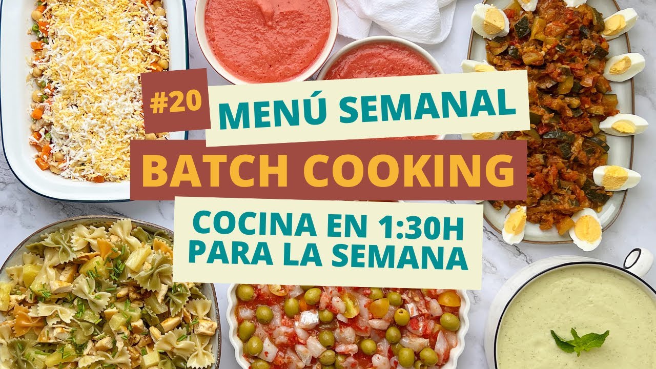MENÚ SEMANAL 2/2 JULIO 🍲 Cocina en 1:30h para la semana 👩🏻‍🍳 BATCH COOKING EN ESPAÑOL