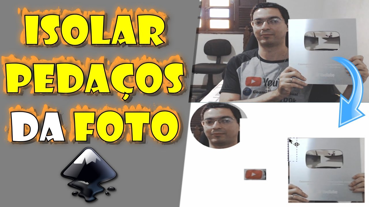 Como RECORTAR e ISOLAR PARTES de uma FOTO no Inkscape com a Ferramenta Construtor de Formas