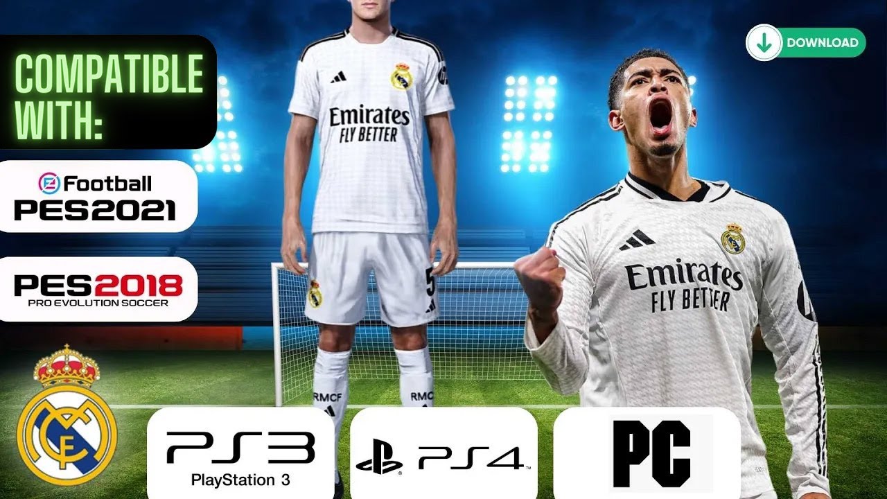 Real Madrid 24/25 Kit for PES2018 and PES2021 (Ps3, PC, Ps4 and Ps5)