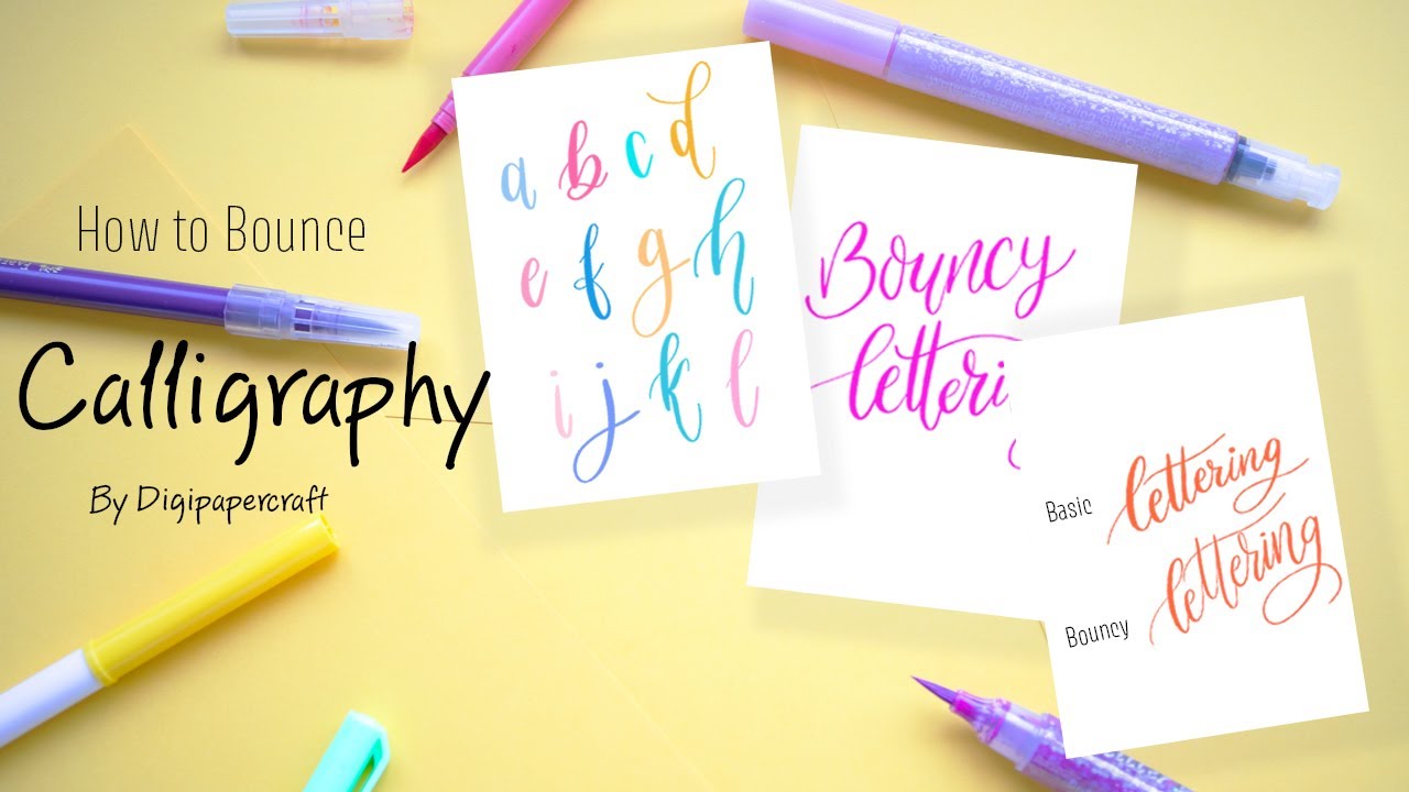 How To Do Brush Pen Bouncy Calligraphy | Easy Tutorial for Beginners  | Class 8
