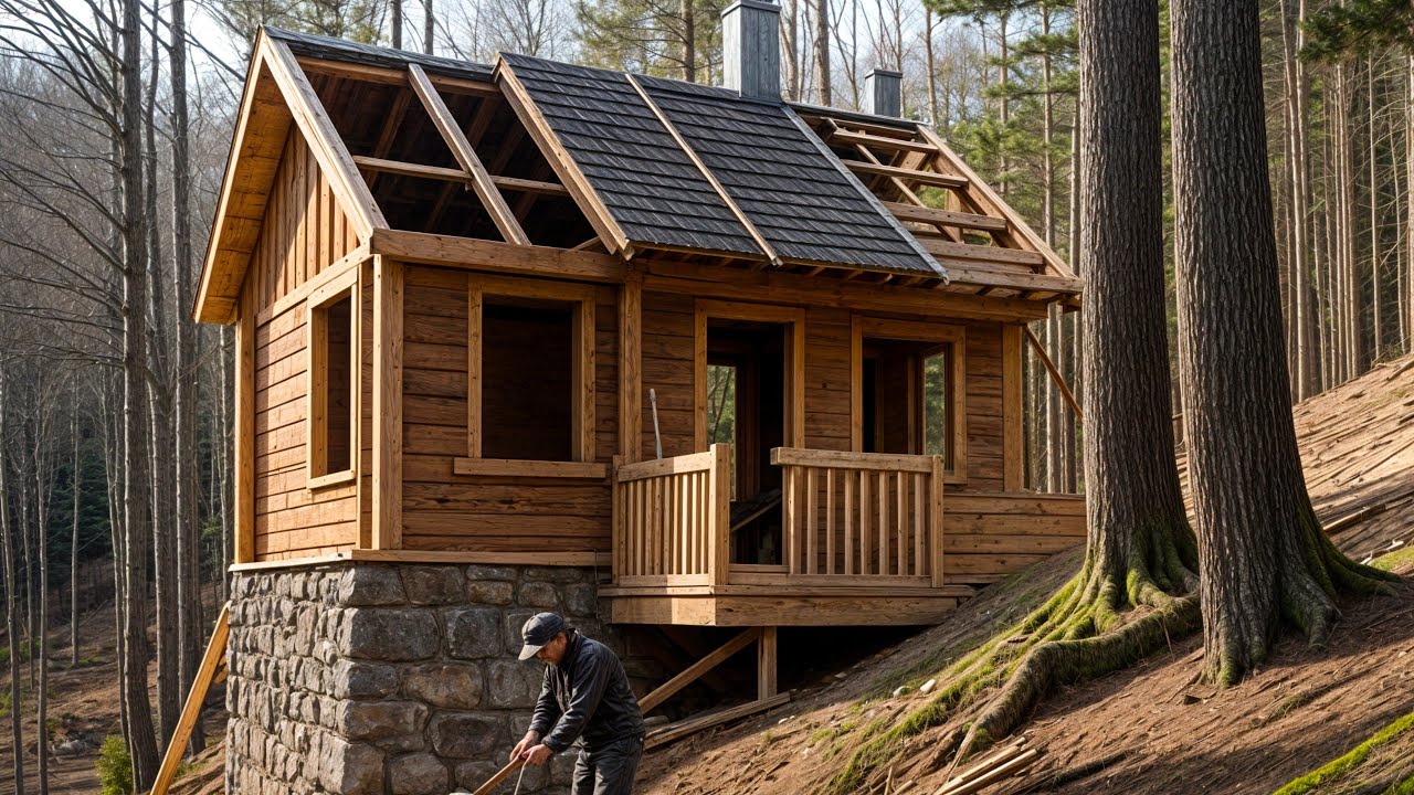 Man Builds Survival House in the Forest in 60 Days