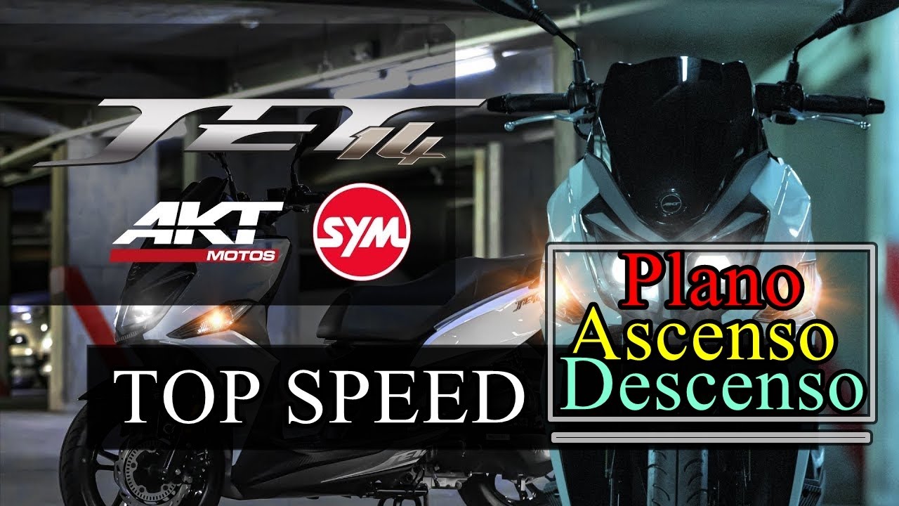 Top Speed AKT Sym Jet 14 (Ascenso, Descenso y Plano)