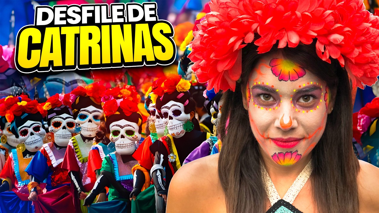 DESFILE de CATRINAS en CDMX ¡Increíble Evento! *MEXICO (4K)