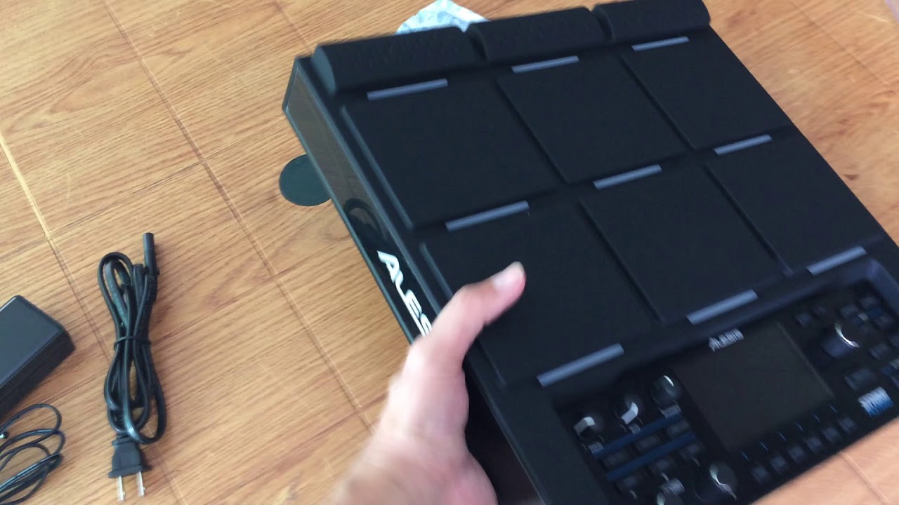 Raw footage unboxing Multipad Strike from Alesis and light effects drumsticks Rockstix2 HD