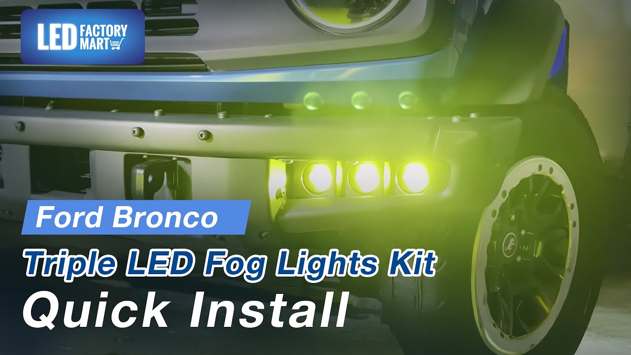 LED Factory Mart Ford Bronco Triple LED Fog Lights Kit for 2021-Later
