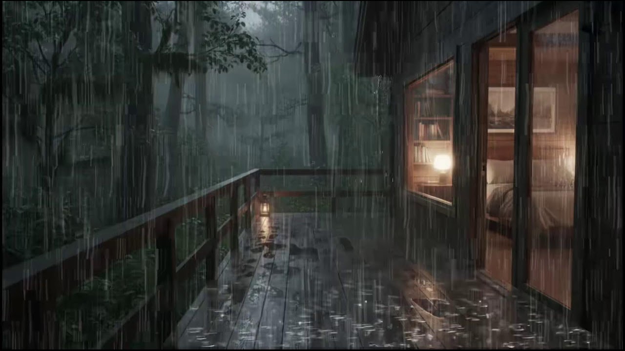 Soothing Rain Atmosphere in a Cozy Forest Cabin 🌧 Gentle Rain for Deep, Restful Sleep