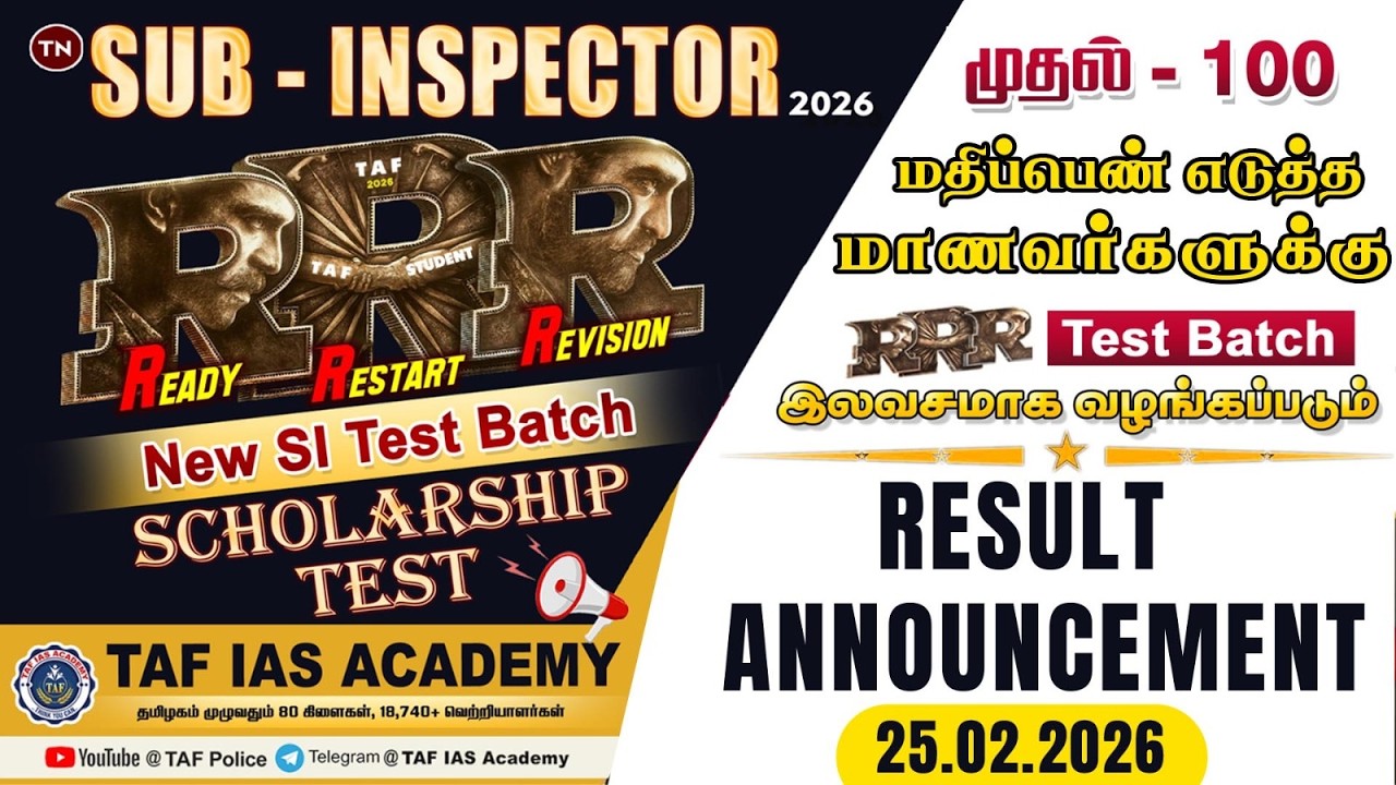 🔴RRR SI NEW TEST BATCH | RESULT ANNOUNCENMENT
