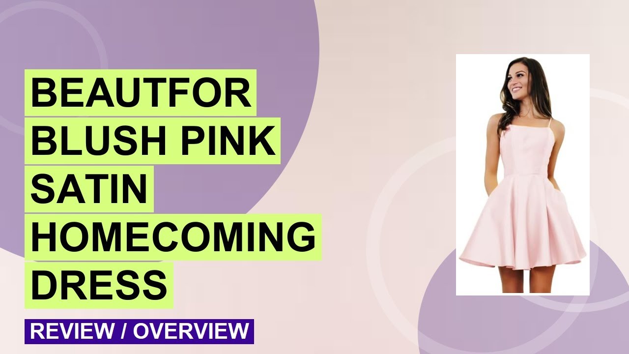 BEAUTFOR A-Line Backless Pink Homecoming Dress Review | Satin Prom Dress with Pockets