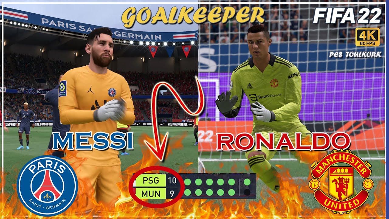 4K FIFA22 | Penalty Shootout | goalkeeper L.MESSI vs goalkeeper C.RONALDO | PSG vs Man United #99