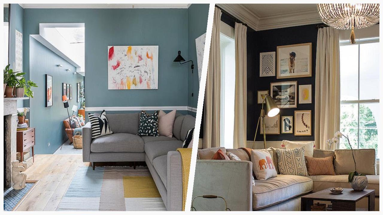 75 Brown Living Room With Blue Walls Design Ideas You'll Love 🔴