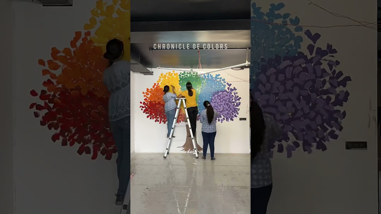 The Tree of Life Wall Mural Timelapse 😍 #youtubeshorts #shorts