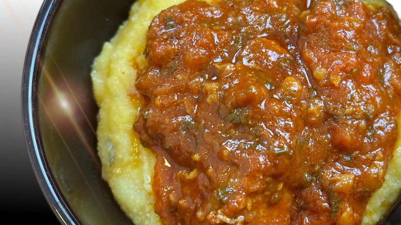 Polenta mole com carne