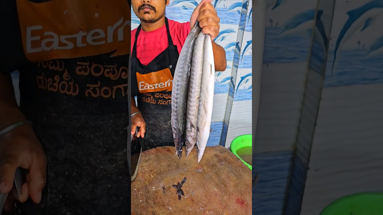 Barracuda Sheela thinda ooli cutting skills #viral #trending #barracuda #2024 #shorts #sheela #fish